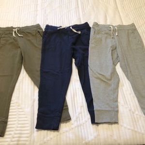 J Crew Crewcuts set of 3 size 7 cotton joggers